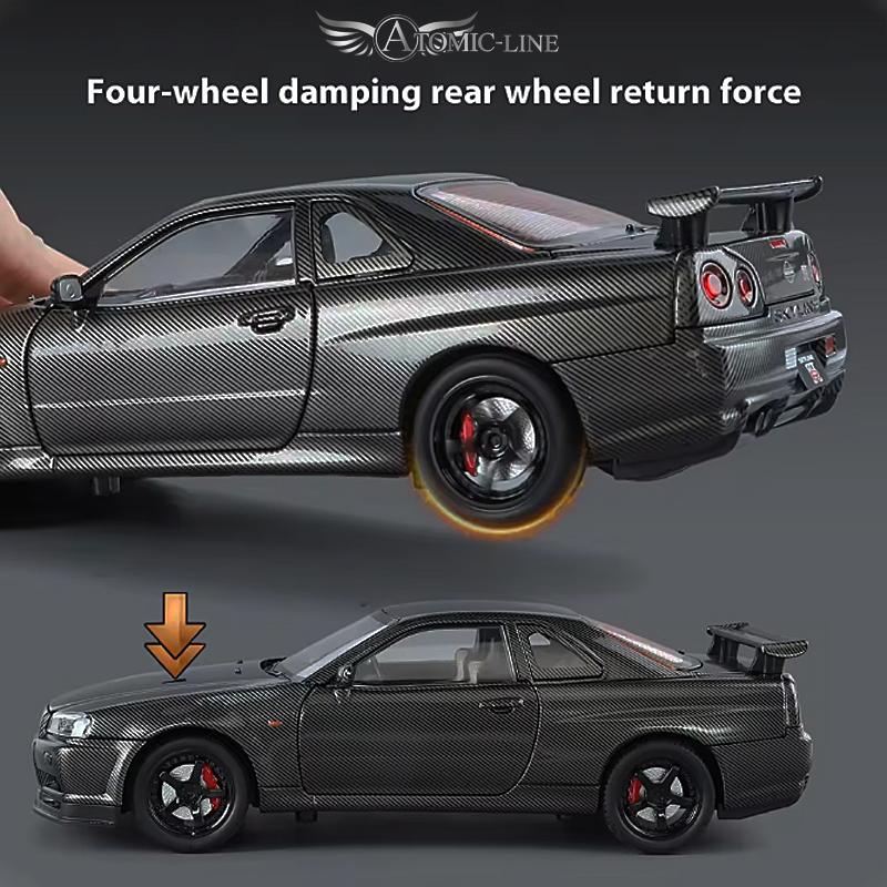 日産（NISSAN） スカイライン GT-R R34 ミニカー 1/24 ライト点灯