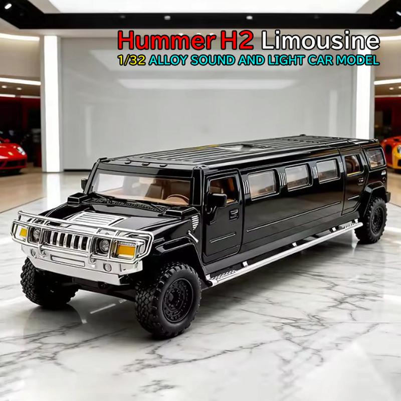 アメ車　ミニカー　ハマー H2 リムジン　1/24スケール HUMMER（ハマー） H2 リムジン 1/32 ミニカー 全3色 ライト点灯