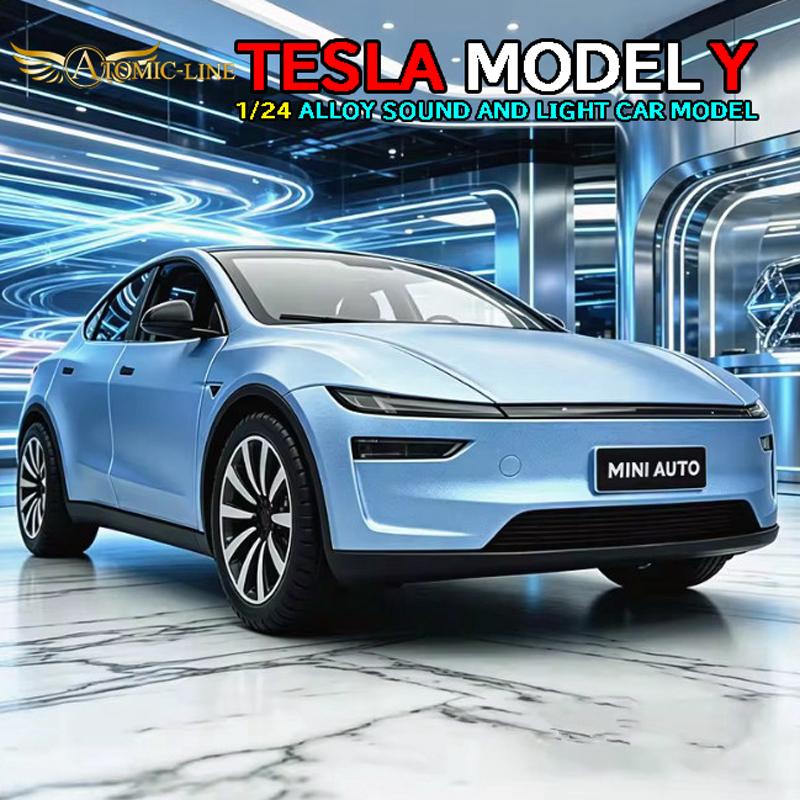 テスラ MODEL Y 1/24 ミニカー 全4色 ライト点灯 エンジンサウンド