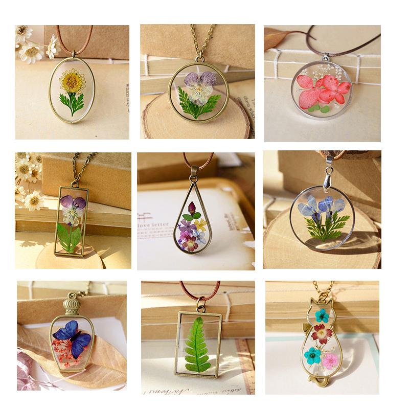 紫花 ドライフラワー ネックレス ハンドメイド ペンダント square