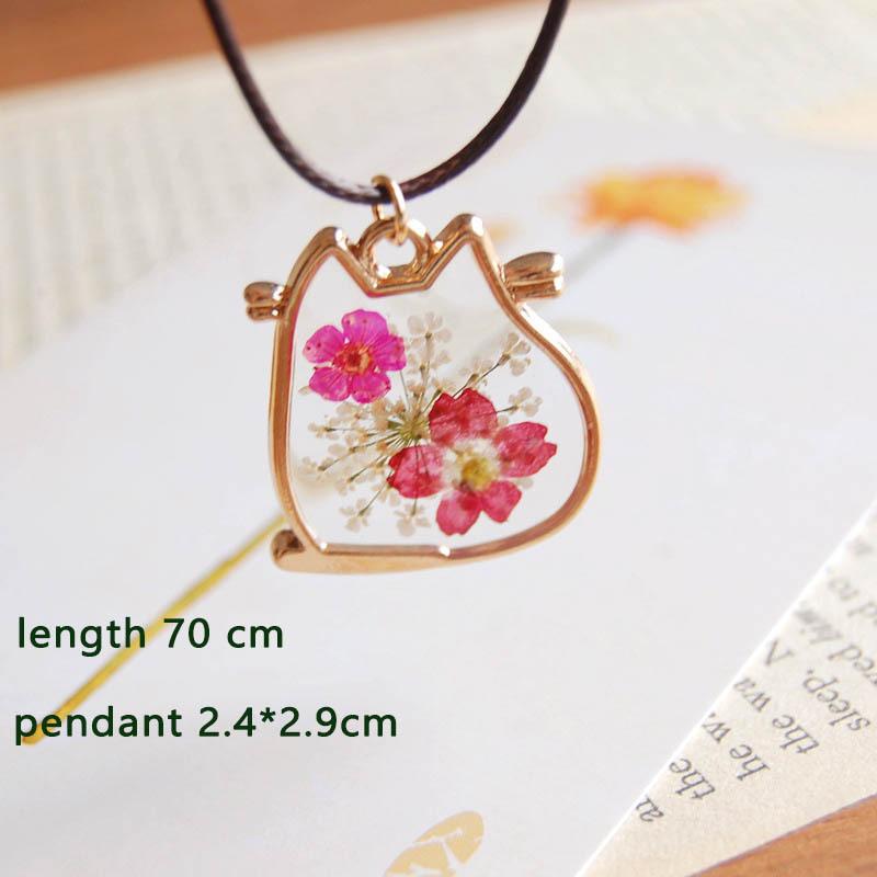 トトロ ドライフラワー ネックレス ハンドメイド 猫 ペンダント ペット