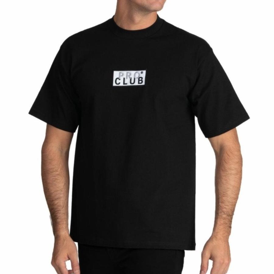 PRO CLUB EMBROIDERED BOX LOGO ヘビーウェイト Tシャツ ショートスリーブ ボックスロゴ ブラック 黒 長袖 HEAVYWEIGHT SHORT SLEEVE TEE Black プロクラブ | PRO CLUB | 02