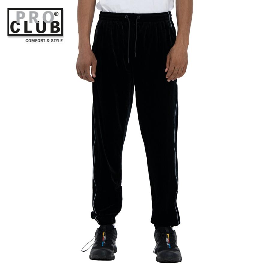 PRO CLUB VELOUR トラックパンツ ベロア ブラック TRACK PANT Black プロクラブ ストリートファッション | PRO CLUB