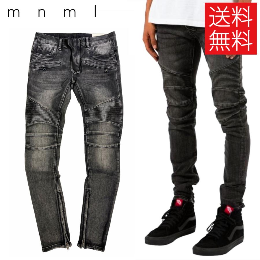 mnml（ミニマル） mnml M14 バイカー スキニー デニム パンツ ブラック
