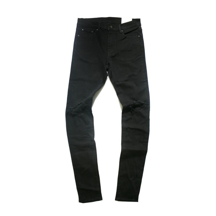 mnml X1 クラッシュ ダメージ スキニー デニム パンツ ブラック