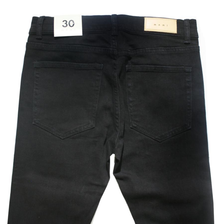 mnml ダメージスキニージーンズ ブラック mnml X1 クラッシュ ダメージ スキニー デニム パンツ ブラック