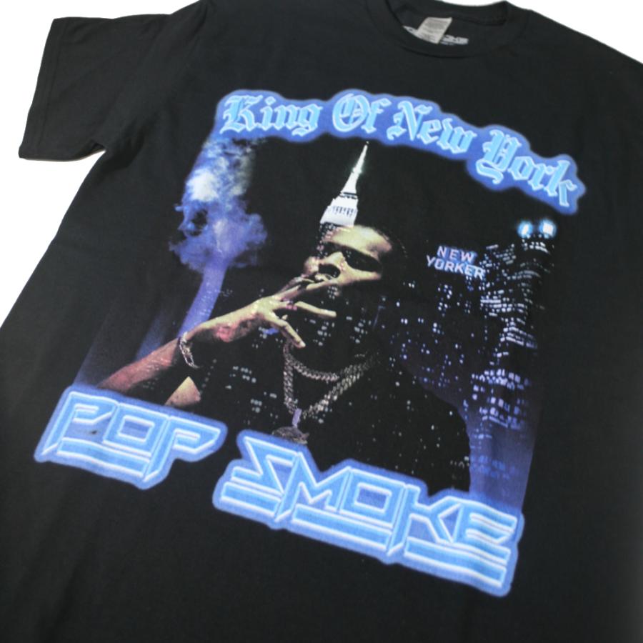 ポップ・スモーク POP SMOKE King Of New York ライセンス オフィシャル Tシャツ 公式 黒 半袖 s/s tee Black｜atomicdope｜02