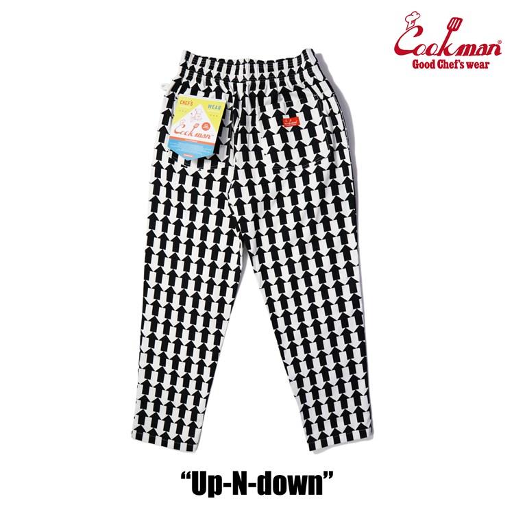 COOKMAN クックマン Chef Pants シェフパンツ UpNdown アップダウン ブラック/ホワイト 黒/白 Black