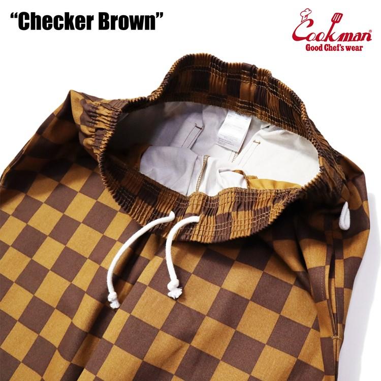 COOKMAN クックマン Short Chef Pants ショート シェフパンツ Checker Brown チェッカー ブラウン 茶 イージーパンツ メンズ レディース 男女兼用 カジュアル｜atomicdope｜04