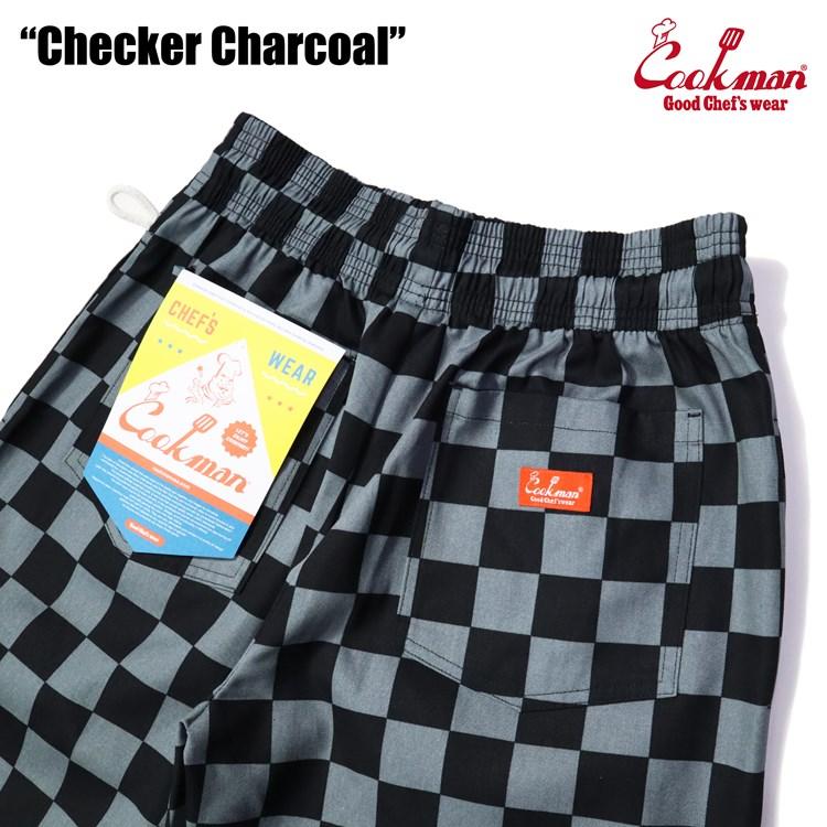 COOKMAN クックマン Short Chef Pants ショート シェフパンツ Checker Charcoal チェッカー チャコール 灰 イージーパンツ メンズ レディース 男女兼用｜atomicdope｜03