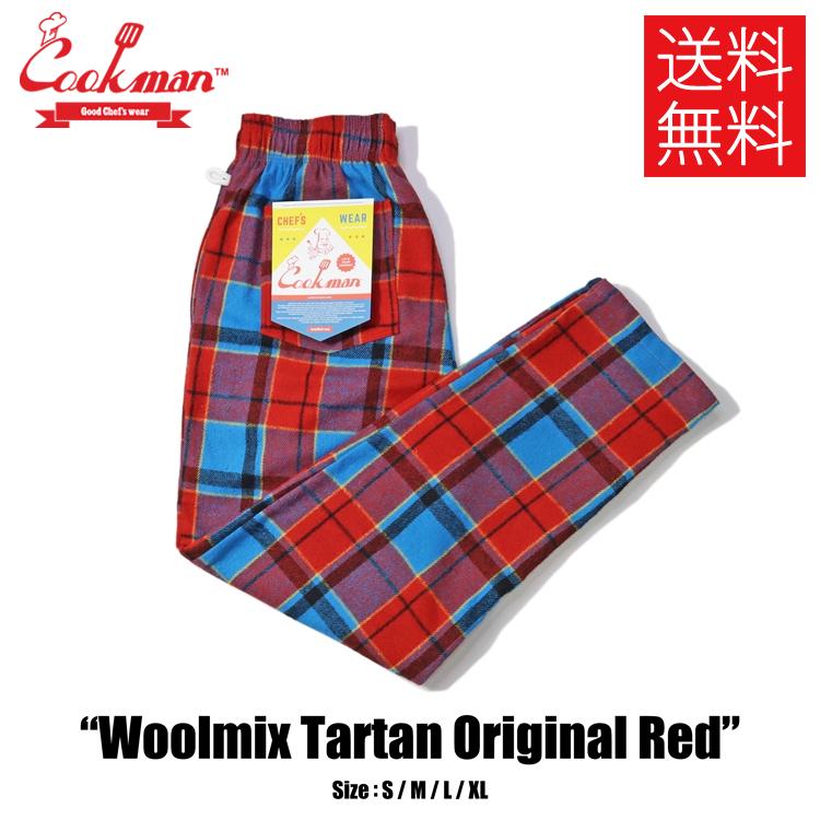 COOKMAN クックマン Chef Pants シェフパンツ Woolmix Tartan Original Red ウールミックスチェック