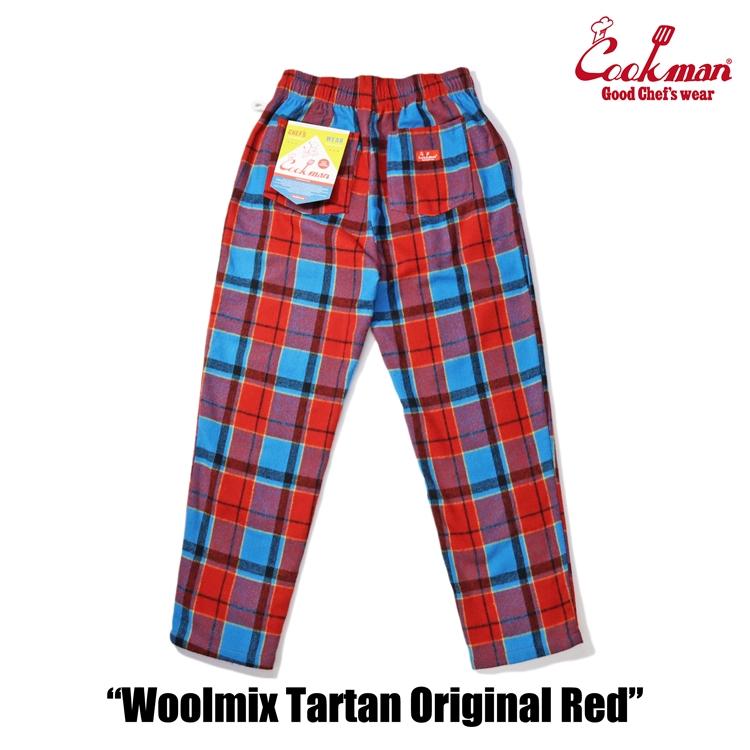COOKMAN クックマン Chef Pants シェフパンツ Woolmix Tartan Original Red ウールミックスチェック タータン オリジナル レッド イージーパンツ｜atomicdope｜03