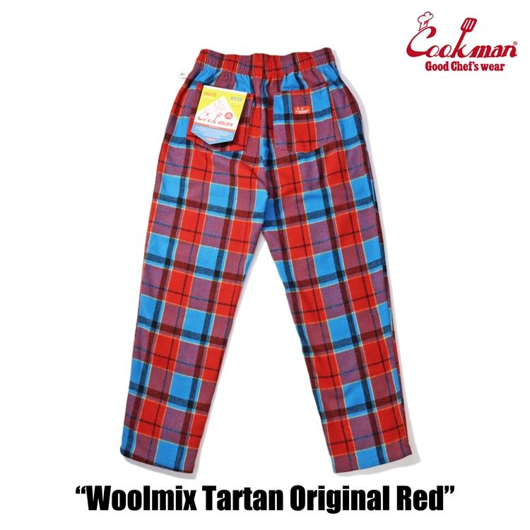 COOKMAN クックマン Chef Pants シェフパンツ Woolmix Tartan Original Red ウールミックスチェック