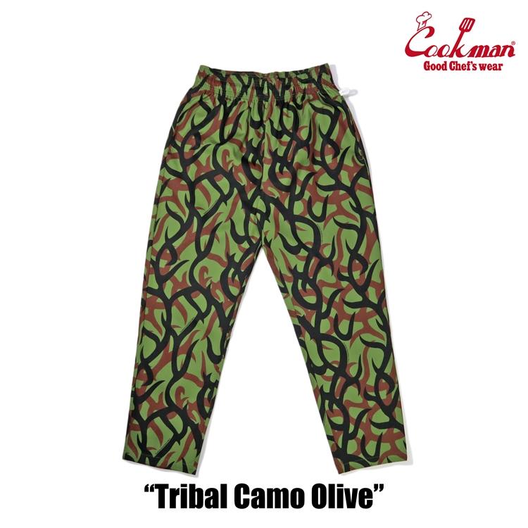 COOKMAN クックマン Chef Pants シェフパンツ Tribal Camo Olive トライバルカモ オリーブ グリーン イージーパンツ メンズ レディース 男女兼用 カジュアル｜atomicdope｜03