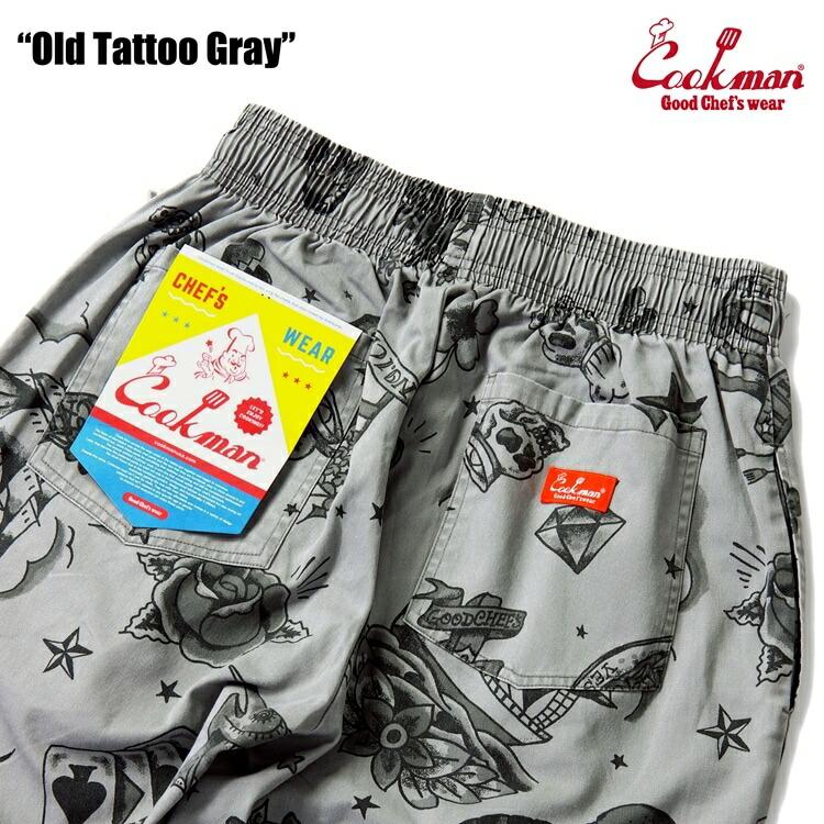 クックマンシェフパンツ オールドタトゥー柄 XL グレー COOKMAN COOKMAN/クックマン Chef Pants シェフパンツ「Old