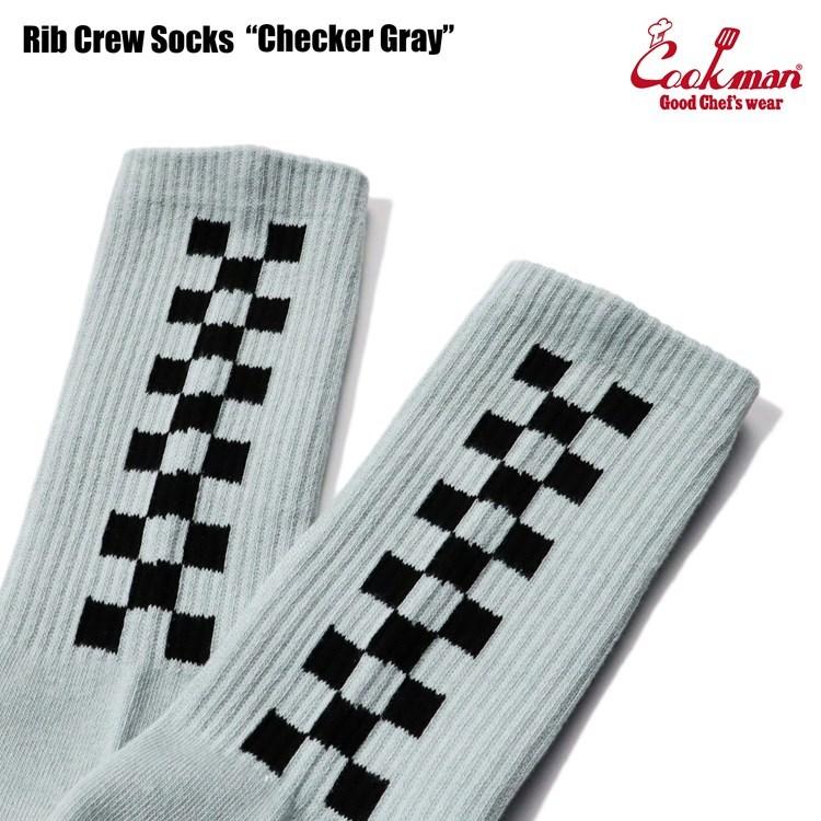 最大67%OFFクーポン クックマン COOKMAN Rib Crew Socks リブクルーソックス Checker Gray チェッカー グレー  灰 靴下 メンズ レディース カジュアル US 7-10 25-28cm相当 novafides.it