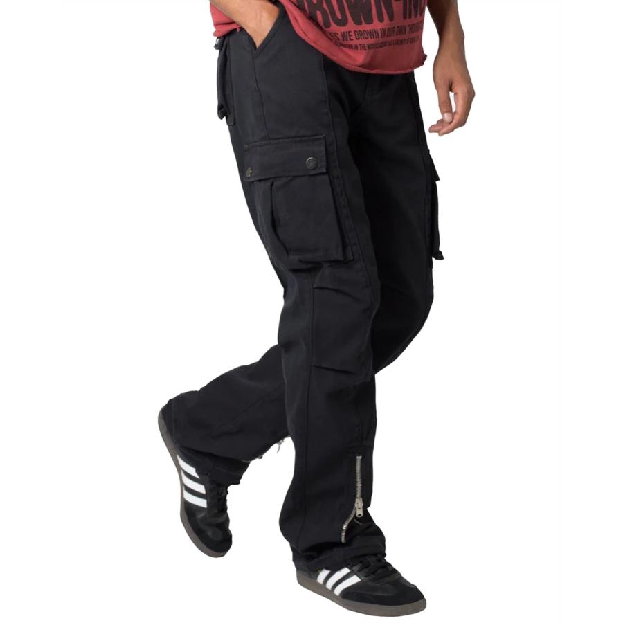 mnml（ミニマル） mnml FRONT ZIP カーゴ パンツ フレアカット ブーツ