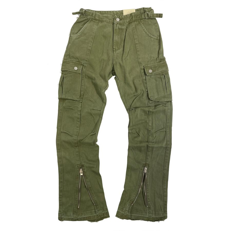 mnml（ミニマル） mnml FRONT ZIP カーゴ パンツ フレアカット ブーツ