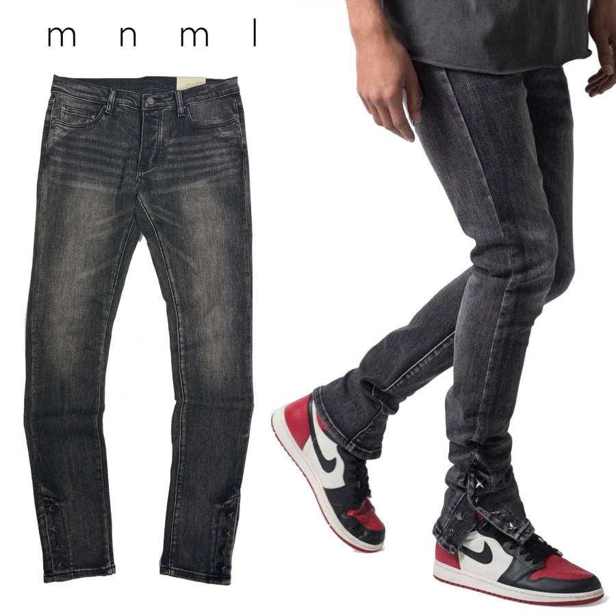 mnml（ミニマル） mnml M588 SNAP スキニー デニム パンツ フレア 