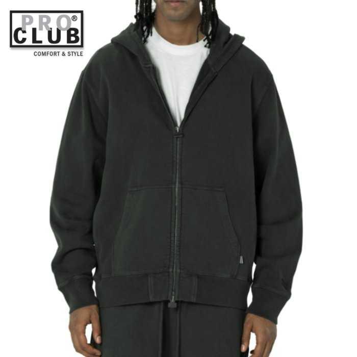 PRO CLUB VINTAGE WASH ジップパーカー ヴィンテージ ウォッシュ ブラック ZIP UP FLEECE JACKET Black プロクラブ ストリートファッション | PRO CLUB