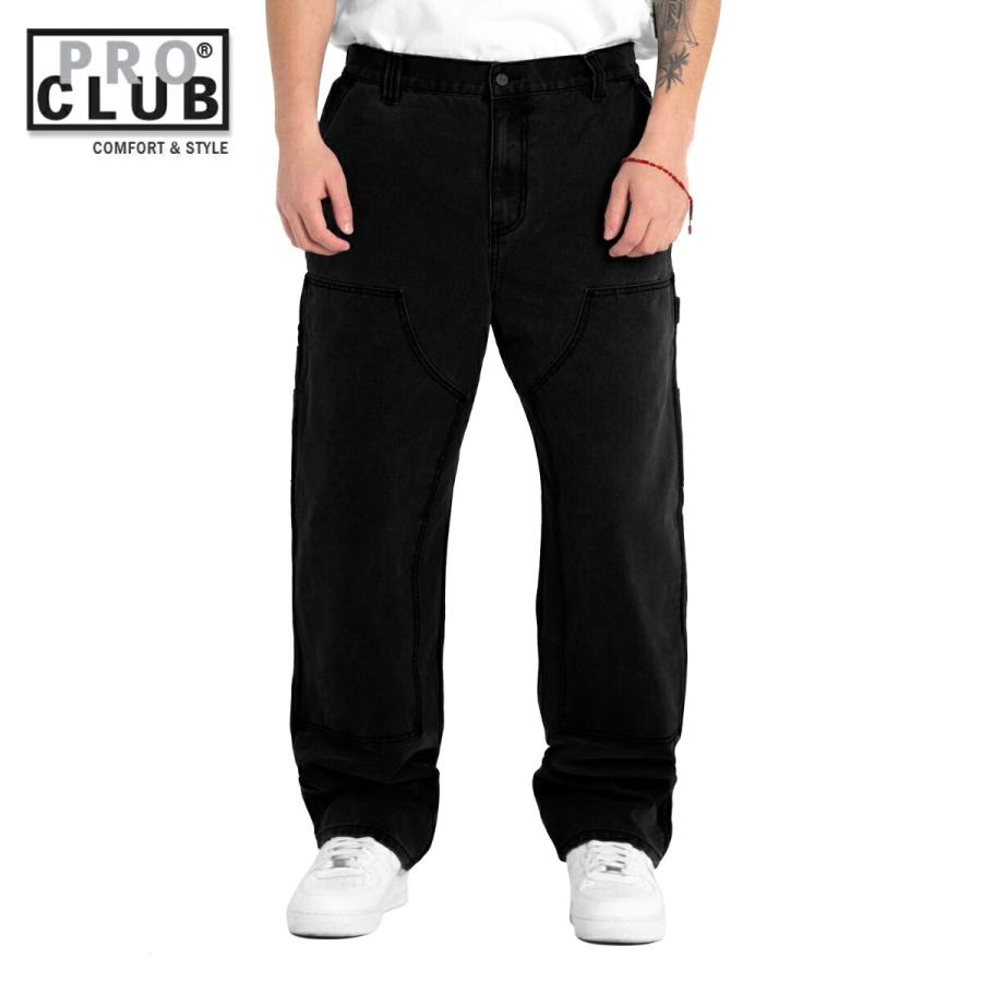 PRO CLUB HEAVYWEIGHT DOUBLE KNEE カーペンターパンツ ダブルニー ブラック CARPENTER PANT Black プロクラブ ストリートファッション サイズ32 | PRO CLUB