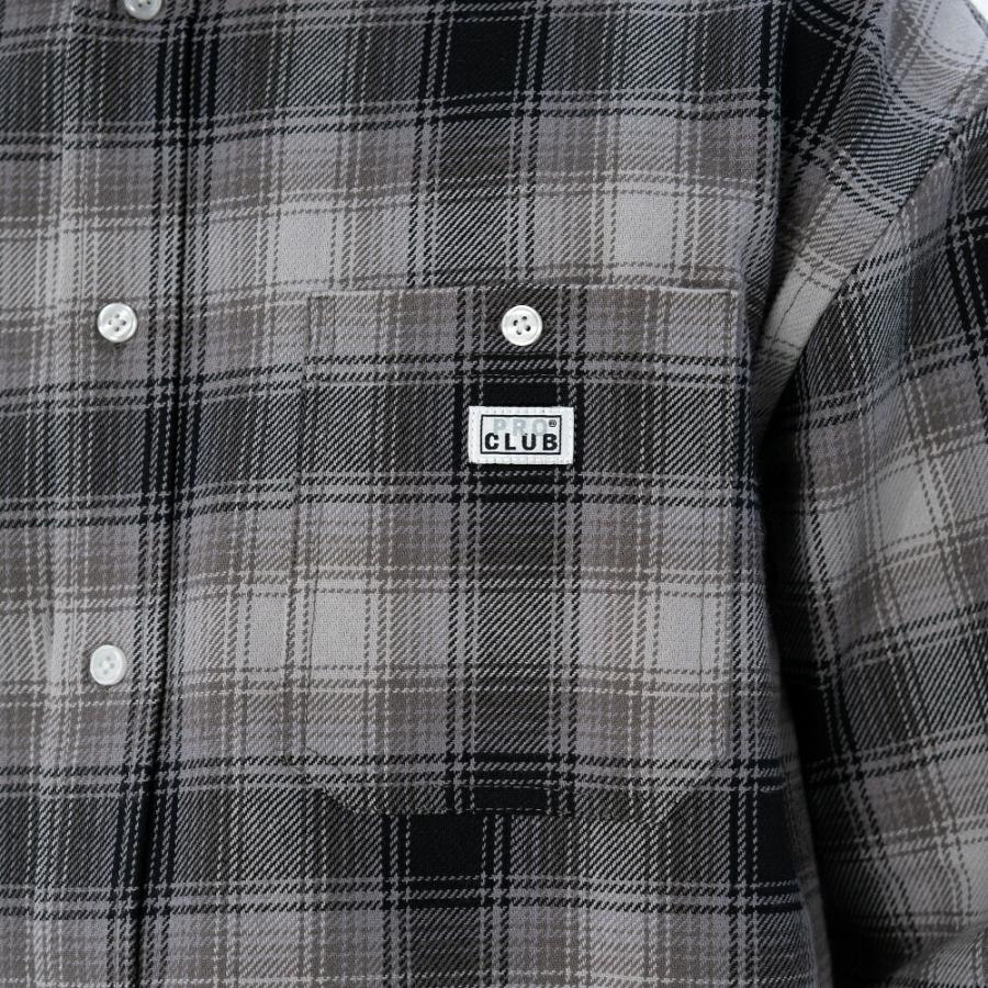 PRO CLUB HEAVYWIDE OMBRE フランネルシャツ ブラック FLANNEL SHIRT Black プロクラブ ストリートファッション | PRO CLUB | 04