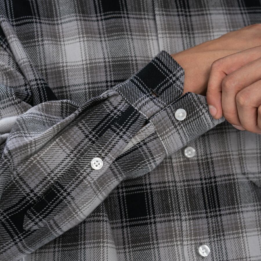 PRO CLUB HEAVYWIDE OMBRE フランネルシャツ ブラック FLANNEL SHIRT Black プロクラブ ストリートファッション | PRO CLUB | 05