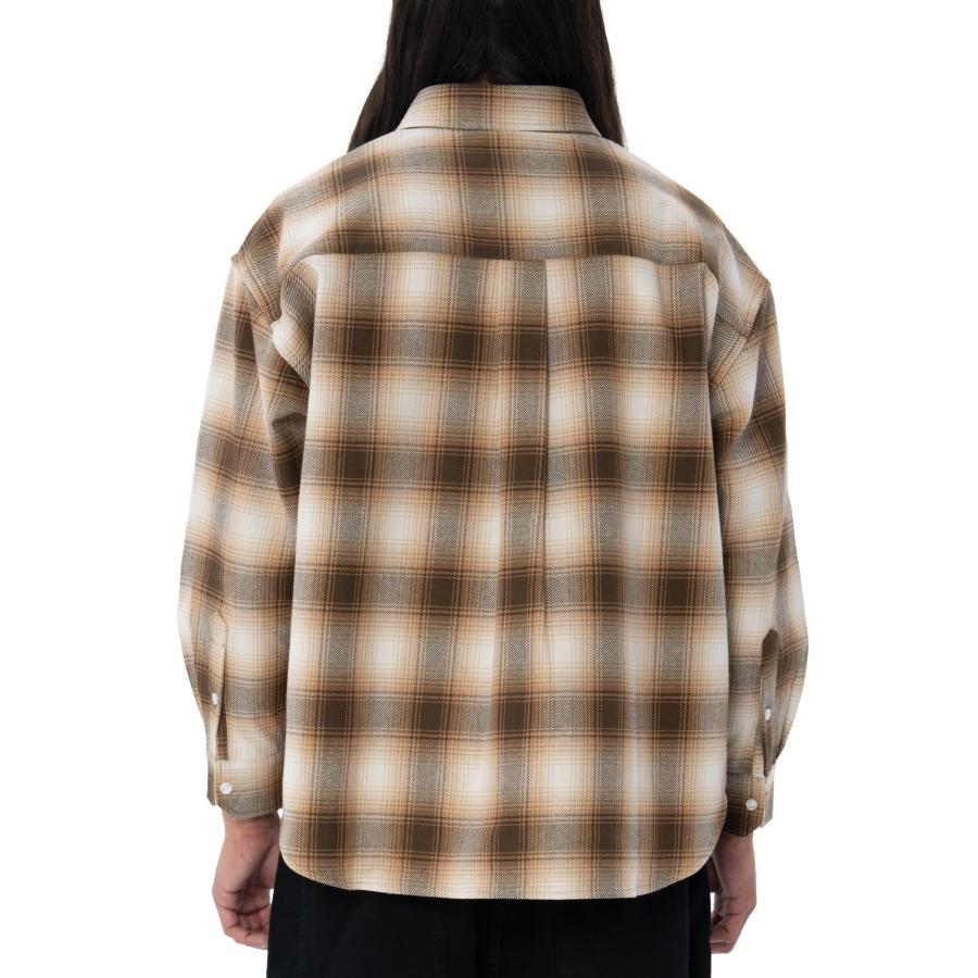 PRO CLUB HEAVYWIDE OMBRE フランネルシャツ ブラウン FLANNEL SHIRT Brown プロクラブ ストリートファッション | PRO CLUB | 03