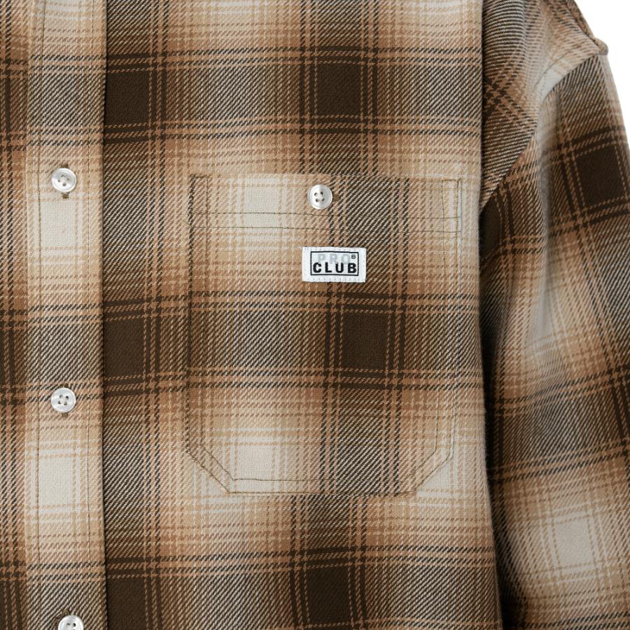 PRO CLUB HEAVYWIDE OMBRE フランネルシャツ ブラウン FLANNEL SHIRT Brown プロクラブ ストリートファッション | PRO CLUB | 04