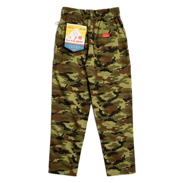 クックマン COOKMAN Chef Pants シェフパンツ Ripstop Camo Green Woodland リップストップ カモ グリーン ウッドランドカモ 迷彩 緑 イージーパンツ｜atomicdope｜03