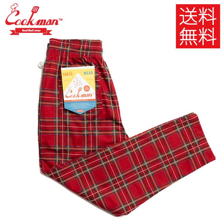 クックマン COOKMAN Chef Pants シェフパンツ Tartan Red タータン レッド 赤 イージーパンツ メンズ レディース