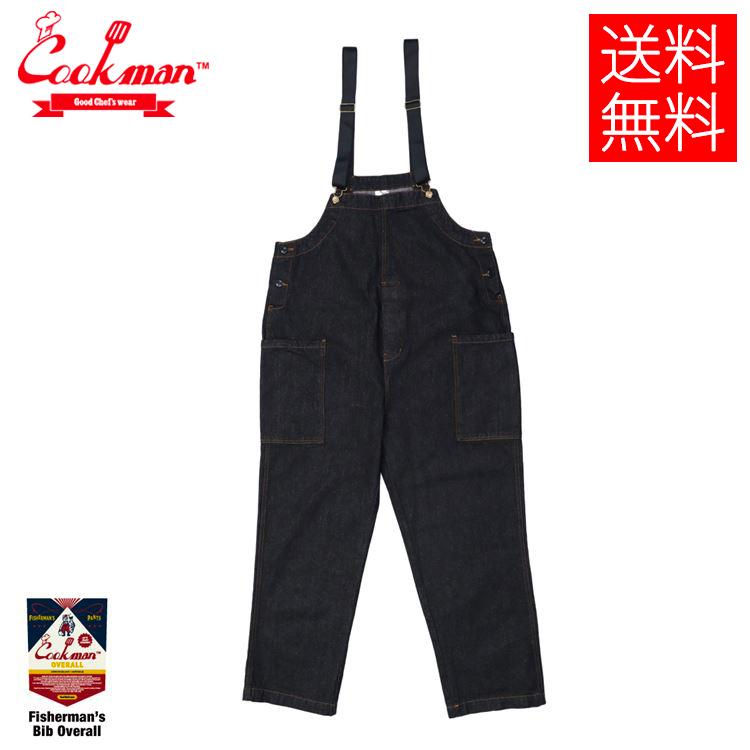 COOKMAN Fisherman's Bib Black Denim オーバーオール ブラック デニム

