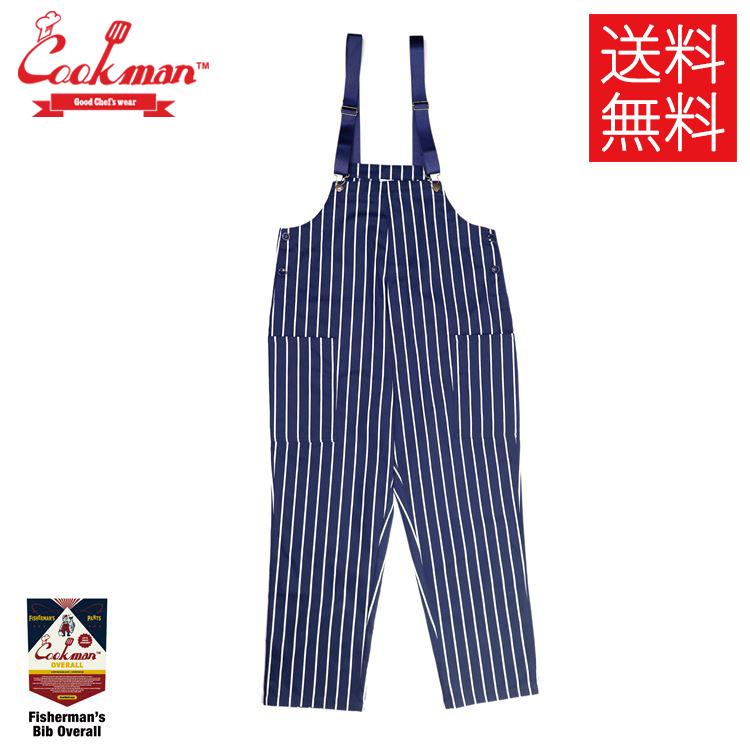 COOKMAN Fisherman's Bib Navy Stripe オーバーオール ネイビー ストライプ

