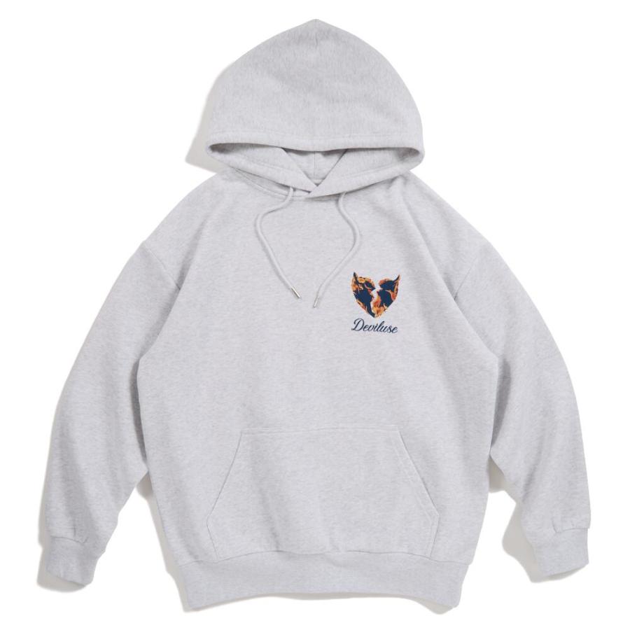 Deviluse Flame Heart プルオーバー フーディー パーカー Pullover