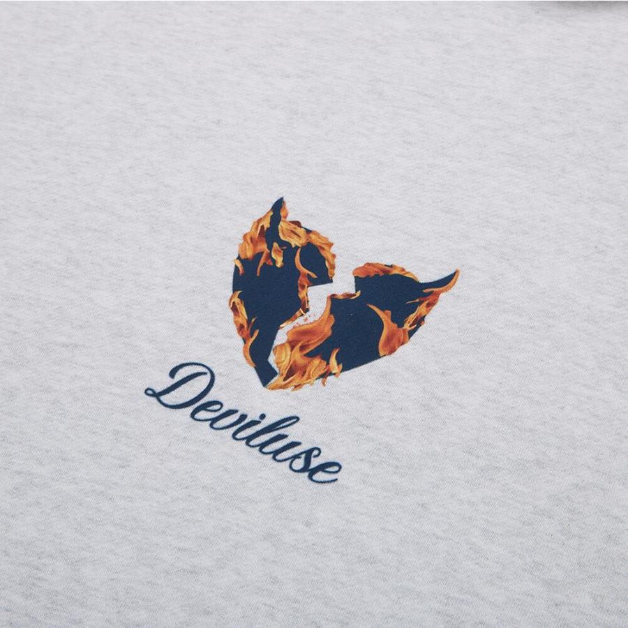 Deviluse Flame Heart プルオーバー フーディー パーカー Pullover