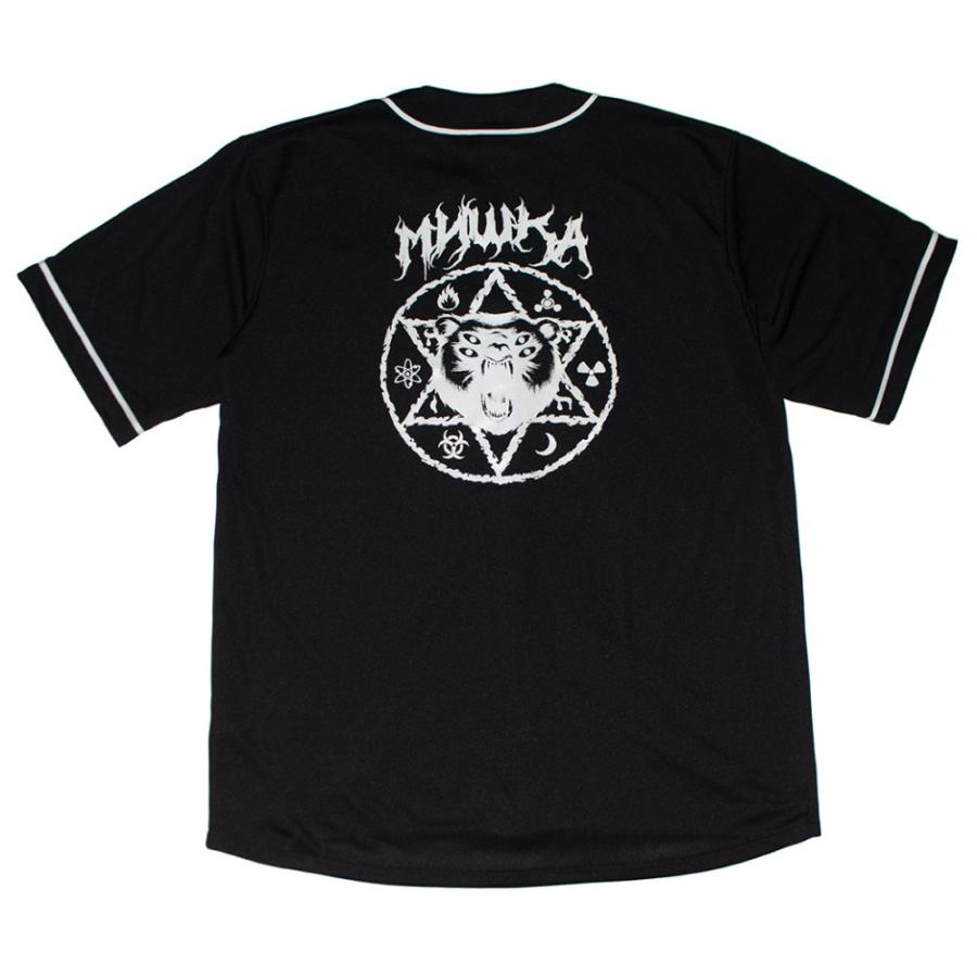 MISHKA PRAYER CIRCLE ベースボールシャツ ジャージ ブラック 黒 六芒星 BASEBALL JERSEY Black ミシカ ストリートファッション｜atomicdope｜07