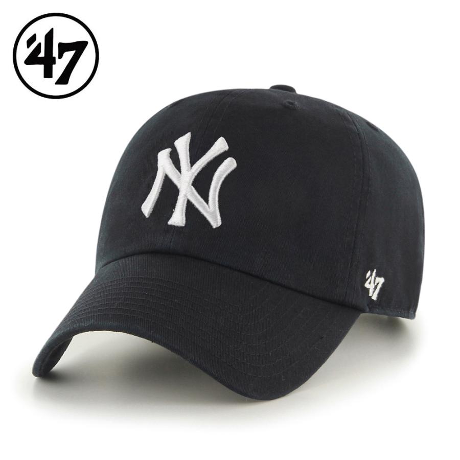 '47 NY Yankees Home CLEAN UP ローキャップ ヤンキース ホーム クリーンナップ ブラック 黒 LOWCAP Black フォーティーセブン フリーサイズ メンズ レディース｜atomicdope