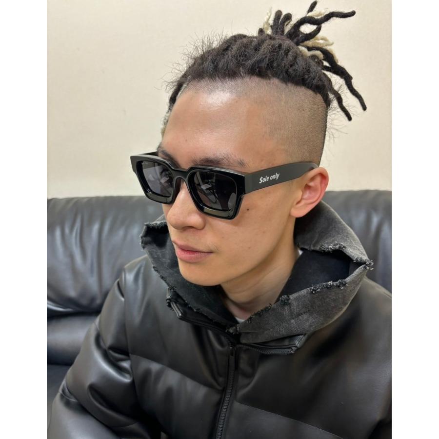 $ole only ソールオンリー square retro スクエア型 レトロサングラス ブラック 黒  ケース付き メンズ レディース ユニセックス 男女兼用 |  | 08