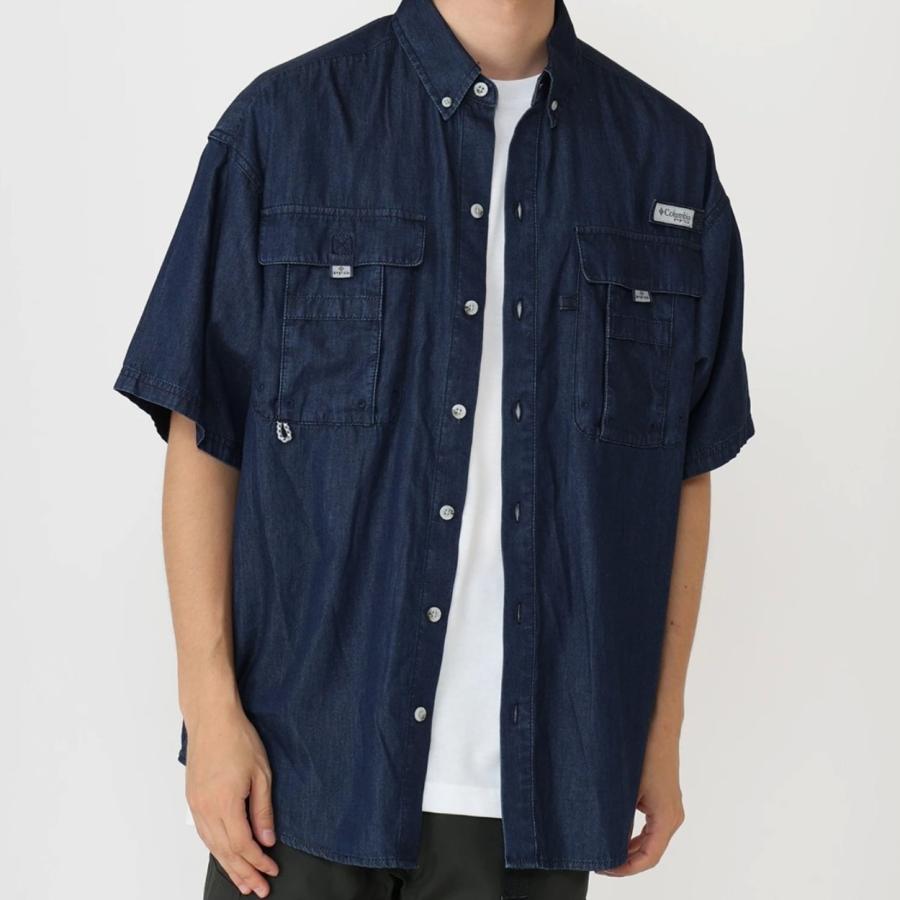 Columbia Bahama II ショートスリーブシャツ ネイビーデニム バハマII 半袖 紺 S/S Shirt Collegiate Navy Denim コロンビア ストリート アウトドア｜atomicdope｜05