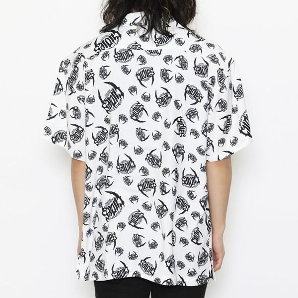 RUDIE'S TUSK オープンカラー シャツ ブラック ホワイト 半袖 総柄 黒 白 OPEN COLLAR SHIRTS Black White ルーディーズ｜atomicdope｜10