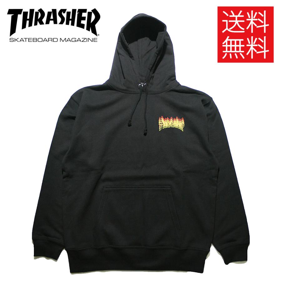 THRASHER FLAME OVERLAY HOODIE プルオーバー フーディー パーカー ブラック 黒 HOODIE Black スラッシャー Thrasher Flame Logo Purple Hoodie