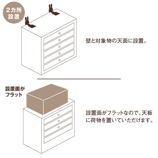 tafuca ラックフラット 1セット2本入り 震度7相当対応 ビス止め不要