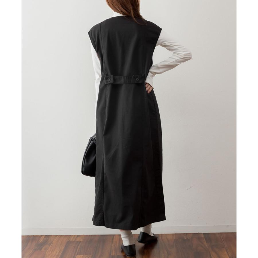 キーネックベストワンピース レディース 大きいサイズ M L LL 3L 4L5L 黒 ベージュ カーキ | atONE | 05