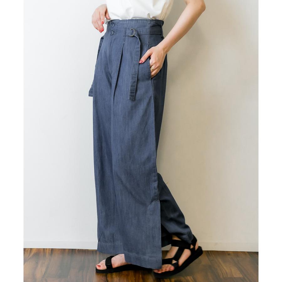atONE（アットワン） パンツ デニム ワイド ハイウエスト スリット