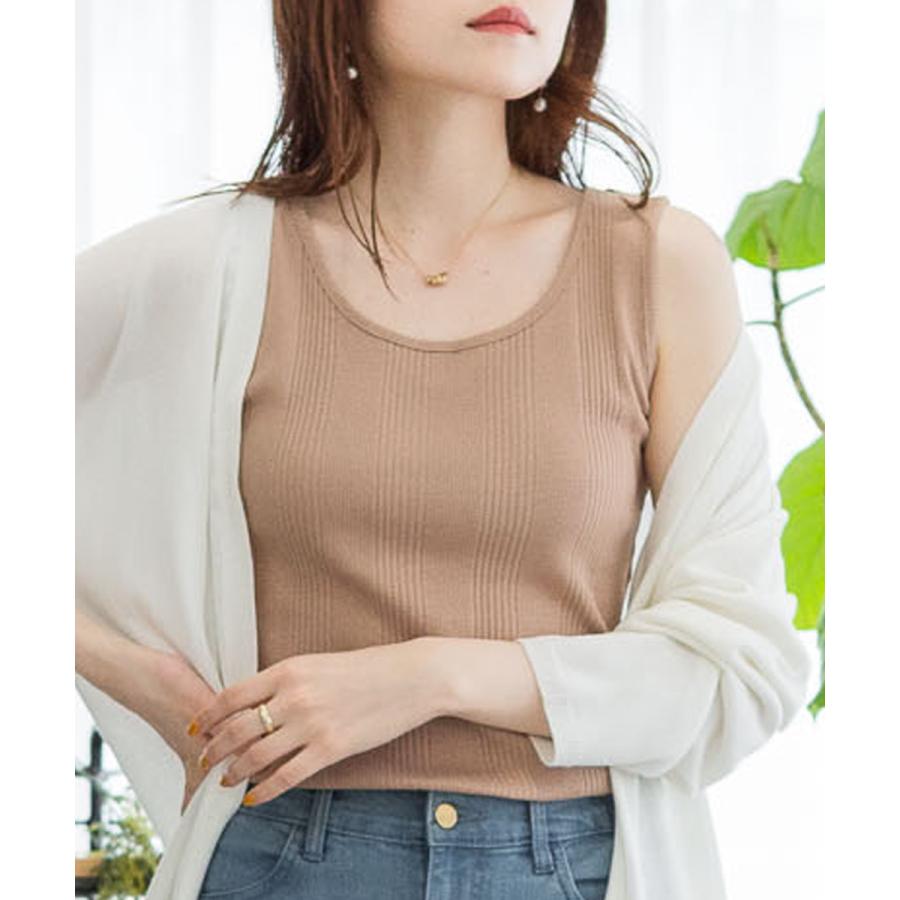 atONE（アットワン） タンクトップ 2WAY リブタンク ランダムリブ 黒