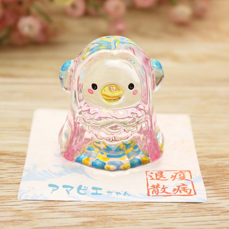 リュウコドウ アマビエちゃん 彩色ガラス クリスタル風 あまびえグッズ