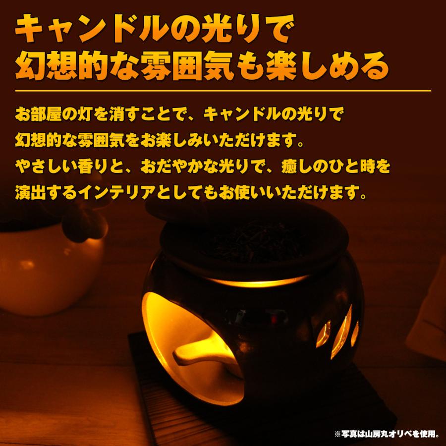 茶香炉 石龍作 黒泥大丸 おしゃれ アロマポット 陶器 キャンドル式