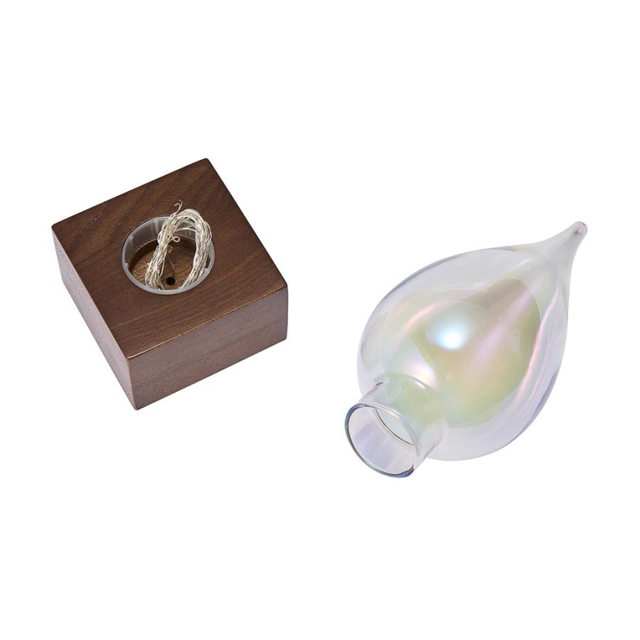 卓上ライト LED オーロラ加工 しずく型 電池式 インテリア ガラス細工