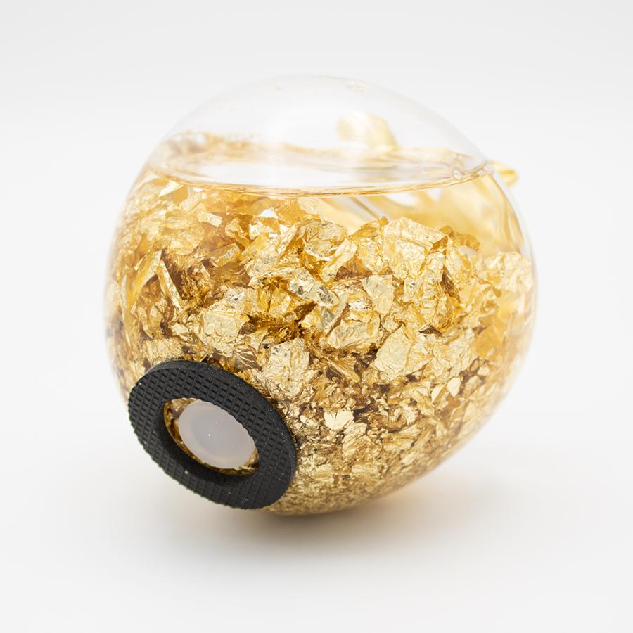 ゴールドアップル 風水 置物 黒箱入り ハーバリウム 金のリンゴ 縁起物