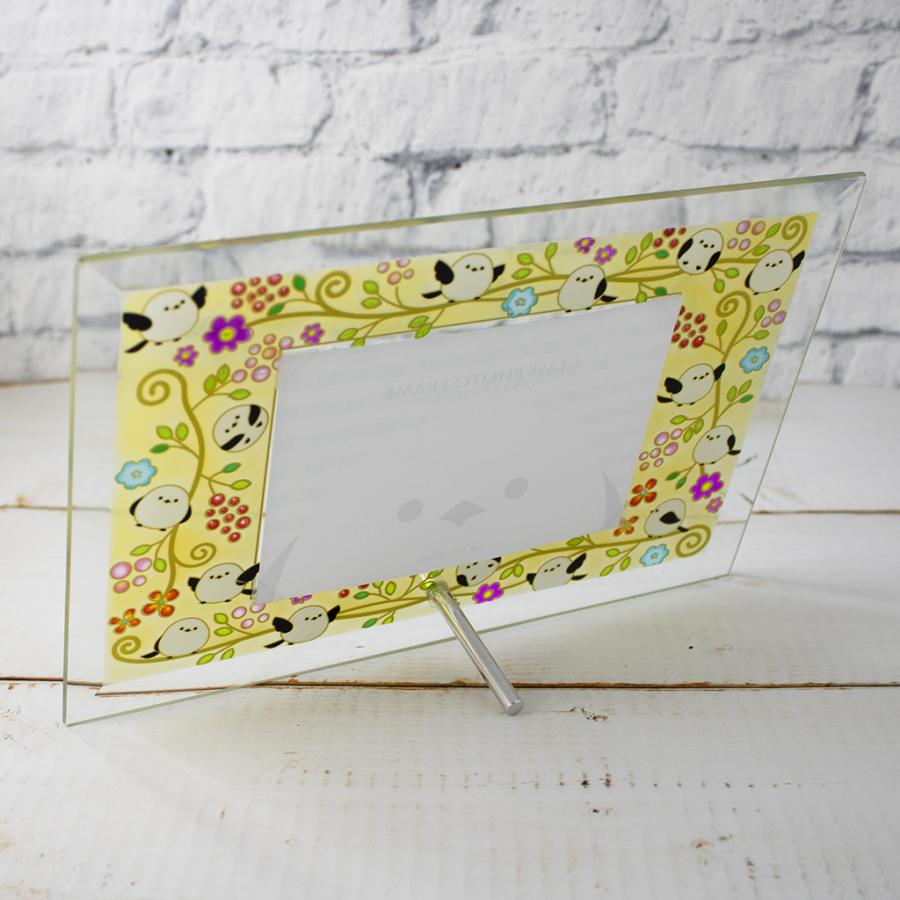 シマエナガ ガラスフォトフレーム L判 写真立て ステンド かわいい 鳥